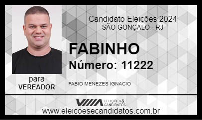 Candidato FABINHO 2024 - SÃO GONÇALO - Eleições