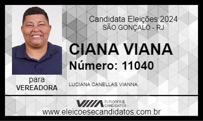 Candidato CIANA VIANA 2024 - SÃO GONÇALO - Eleições