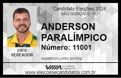 Candidato ANDERSON PARALÍMPICO 2024 - SÃO GONÇALO - Eleições