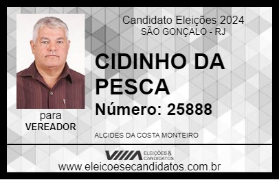 Candidato CIDINHO DA PESCA 2024 - SÃO GONÇALO - Eleições