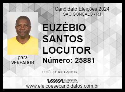 Candidato EUZÉBIO SANTOS LOCUTOR 2024 - SÃO GONÇALO - Eleições