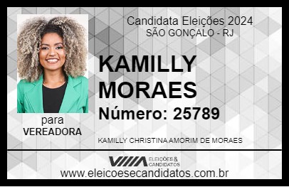 Candidato KAMILLY MORAES 2024 - SÃO GONÇALO - Eleições