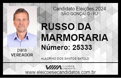 Candidato RUSSO DA MARMORARIA 2024 - SÃO GONÇALO - Eleições