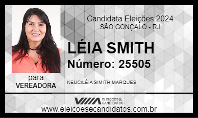 Candidato LÉIA SMITH 2024 - SÃO GONÇALO - Eleições