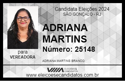 Candidato ADRIANA MARTINS 2024 - SÃO GONÇALO - Eleições