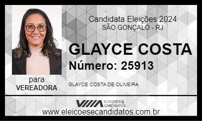 Candidato GLAYCE COSTA 2024 - SÃO GONÇALO - Eleições