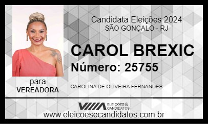 Candidato CAROL BREXIC 2024 - SÃO GONÇALO - Eleições