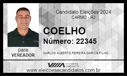 Candidato COELHO 2024 - CARMO - Eleições