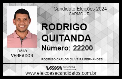 Candidato RODRIGO QUITANDA 2024 - CARMO - Eleições