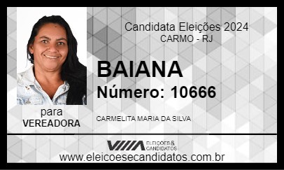 Candidato BAIANA 2024 - CARMO - Eleições