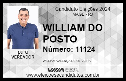 Candidato WILLIAM DO POSTO 2024 - MAGÉ - Eleições