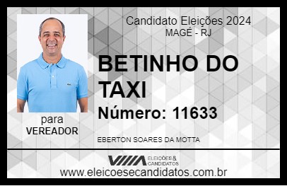 Candidato BETINHO DO TAXI 2024 - MAGÉ - Eleições