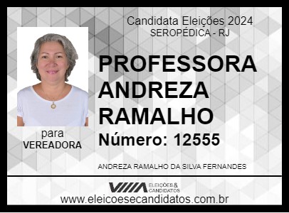 Candidato PROFESSORA ANDREZA RAMALHO 2024 - SEROPÉDICA - Eleições