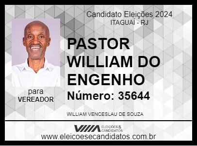 Candidato PASTOR WILLIAM DO ENGENHO 2024 - ITAGUAÍ - Eleições