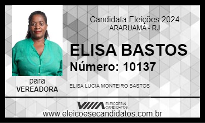 Candidato ELISA BASTOS 2024 - ARARUAMA - Eleições