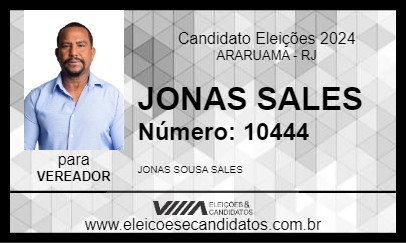 Candidato CONSTRUTOR JONAS SALES 2024 - ARARUAMA - Eleições