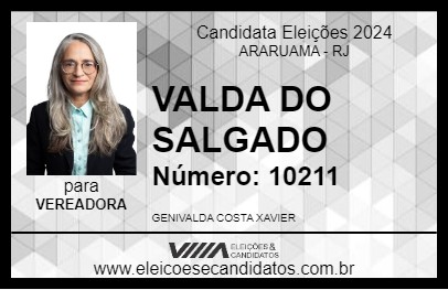 Candidato VALDA DO SALGADO 2024 - ARARUAMA - Eleições