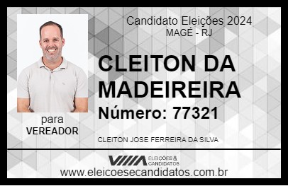 Candidato CLEITON DA MADEIREIRA 2024 - MAGÉ - Eleições