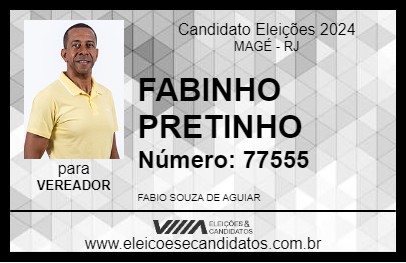 Candidato FABINHO PRETINHO 2024 - MAGÉ - Eleições