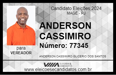 Candidato ANDERSON CASSIMIRO 2024 - MAGÉ - Eleições