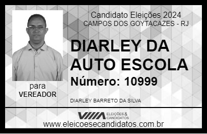 Candidato DIARLEY DA AUTO ESCOLA 2024 - CAMPOS DOS GOYTACAZES - Eleições