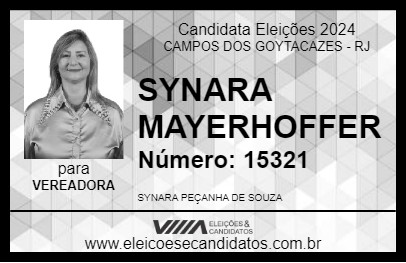 Candidato SYNARA MAYERHOFFER 2024 - CAMPOS DOS GOYTACAZES - Eleições