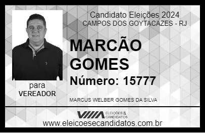 Candidato MARCÃO GOMES 2024 - CAMPOS DOS GOYTACAZES - Eleições