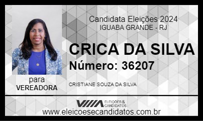 Candidato CRICA DA SILVA 2024 - IGUABA GRANDE - Eleições