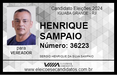 Candidato HENRIQUE SAMPAIO 2024 - IGUABA GRANDE - Eleições