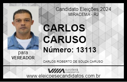 Candidato CARLOS CARUSO 2024 - MIRACEMA - Eleições