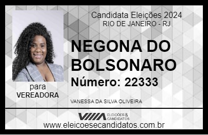 Candidato VANESSA DA SILVA OLIVEIRA 2024 - RIO DE JANEIRO - Eleições