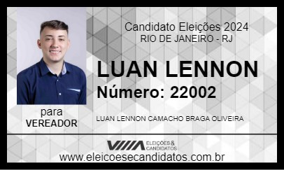 Candidato LUAN LENNON 2024 - RIO DE JANEIRO - Eleições