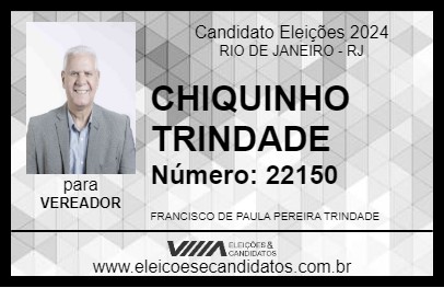 Candidato CHIQUINHO TRINDADE 2024 - RIO DE JANEIRO - Eleições