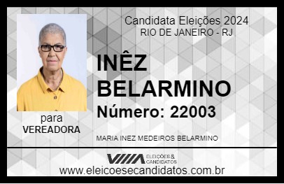 Candidato INÊZ BELARMINO 2024 - RIO DE JANEIRO - Eleições