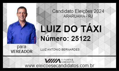 Candidato LUIZ DO TÁXI 2024 - ARARUAMA - Eleições