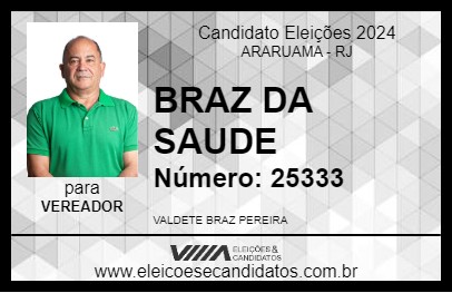 Candidato BRAZ DA SAUDE 2024 - ARARUAMA - Eleições