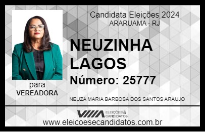 Candidato NEUZINHA LAGOS 2024 - ARARUAMA - Eleições