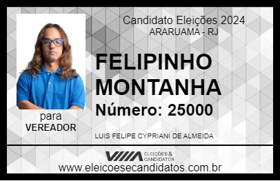 Candidato FELIPINHO MONTANHA 2024 - ARARUAMA - Eleições