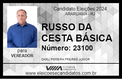 Candidato RUSSO DA CESTA BÁSICA 2024 - ARARUAMA - Eleições