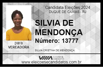 Candidato SILVIA DE MENDONÇA 2024 - DUQUE DE CAXIAS - Eleições