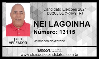 Candidato NEI LAGOINHA 2024 - DUQUE DE CAXIAS - Eleições