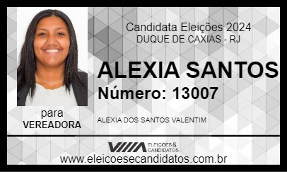 Candidato ALEXIA SANTOS 2024 - DUQUE DE CAXIAS - Eleições