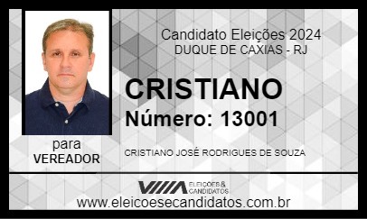 Candidato CRISTIANO 2024 - DUQUE DE CAXIAS - Eleições