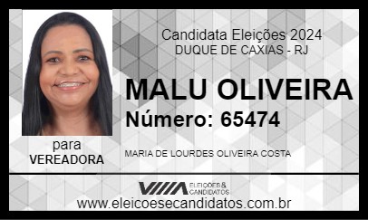 Candidato MALU OLIVEIRA 2024 - DUQUE DE CAXIAS - Eleições