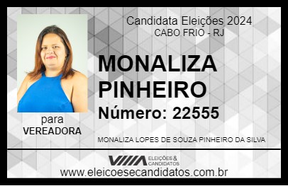 Candidato MONALIZA PINHEIRO 2024 - CABO FRIO - Eleições