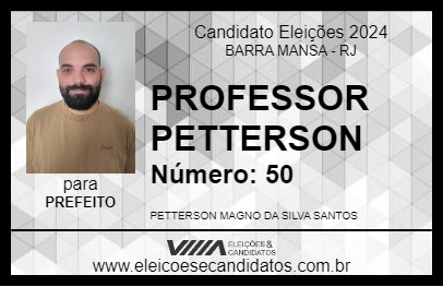 Candidato PROFESSOR PETTERSON 2024 - BARRA MANSA - Eleições