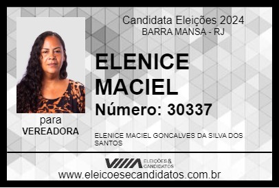 Candidato ELENICE MACIEL 2024 - BARRA MANSA - Eleições