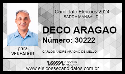 Candidato DECO ARAGAO 2024 - BARRA MANSA - Eleições