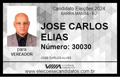 Candidato JOSE CARLOS ELIAS 2024 - BARRA MANSA - Eleições