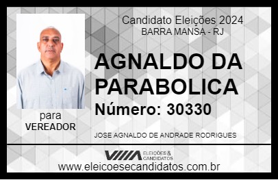 Candidato AGNALDO DA PARABOLICA 2024 - BARRA MANSA - Eleições